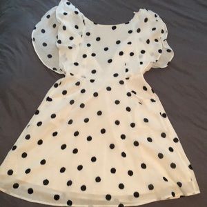 Black and white polka dot dress